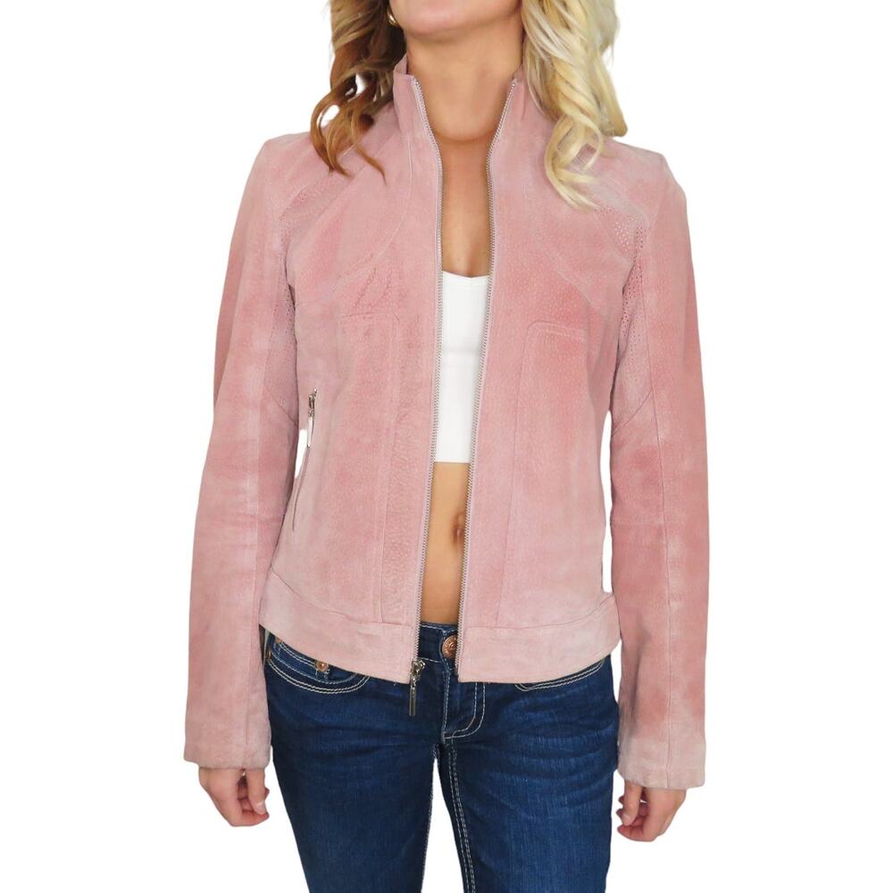 Vintage Wilson's Leather Pink Leather Jacket Pink Suede Small Glam